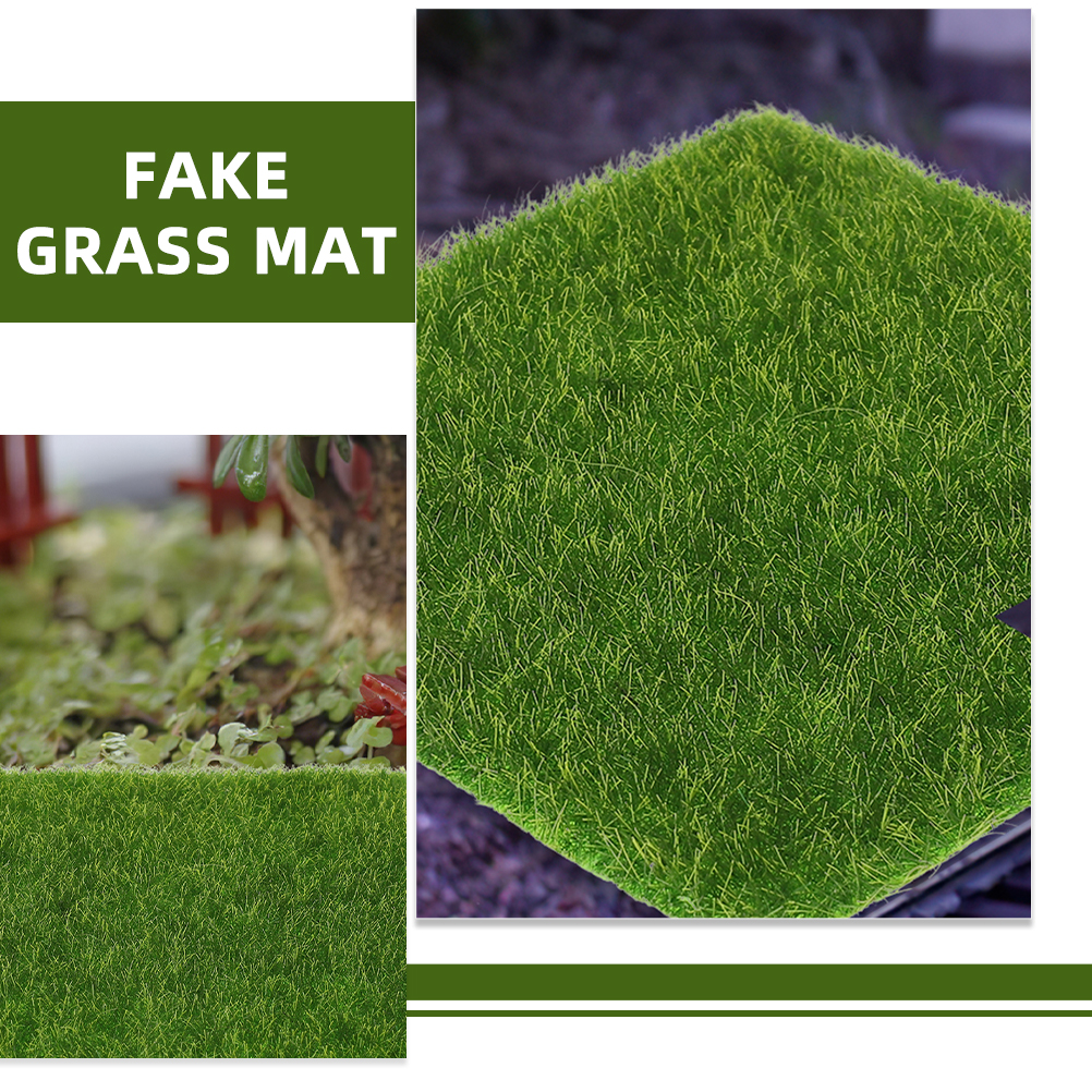 Bonsai Garden Layout - 10 Pcs Artificial Grass Mat 15cmx15cm