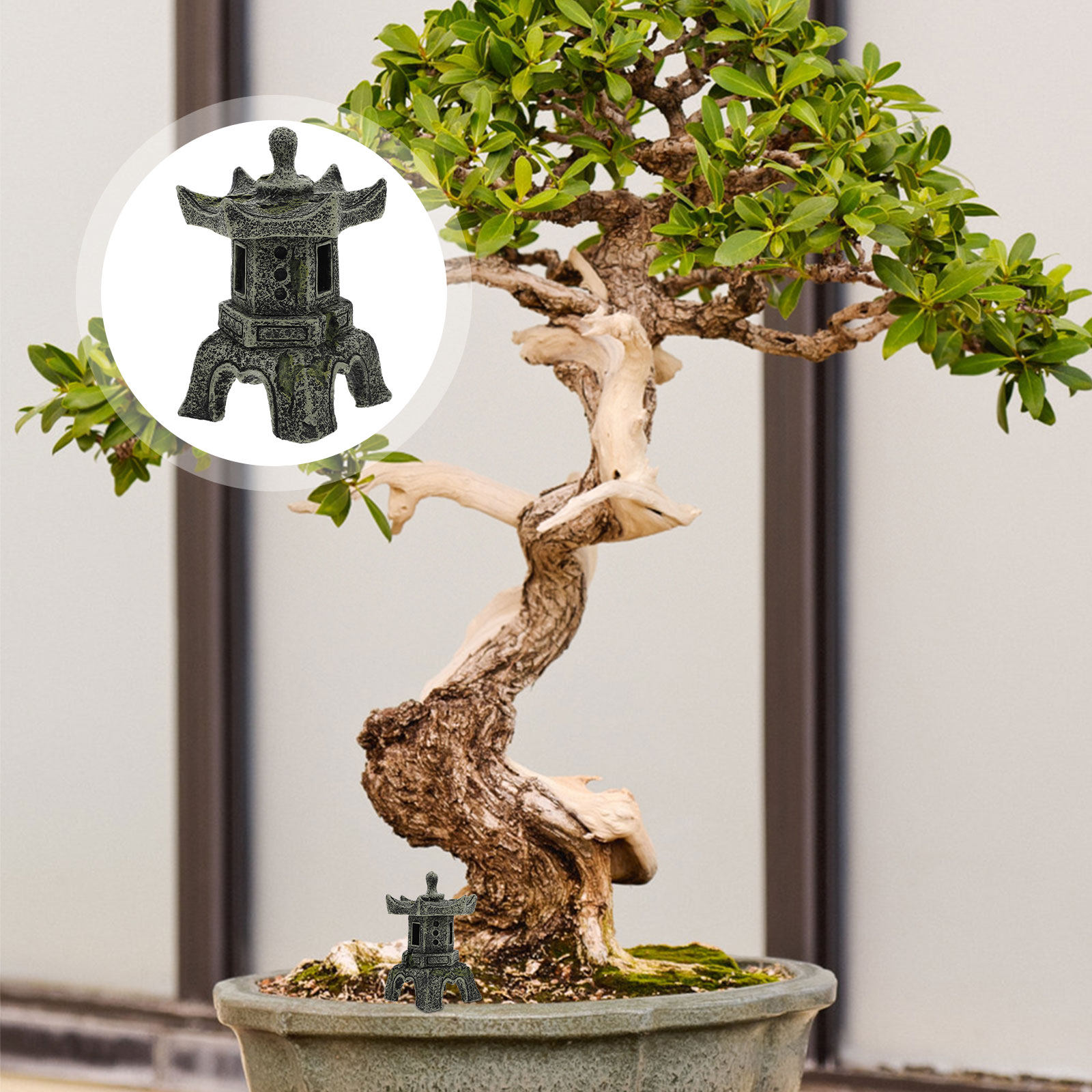 Bonsai Garden Indoor - Realistic Resin Pagoda Garden Statue Mini