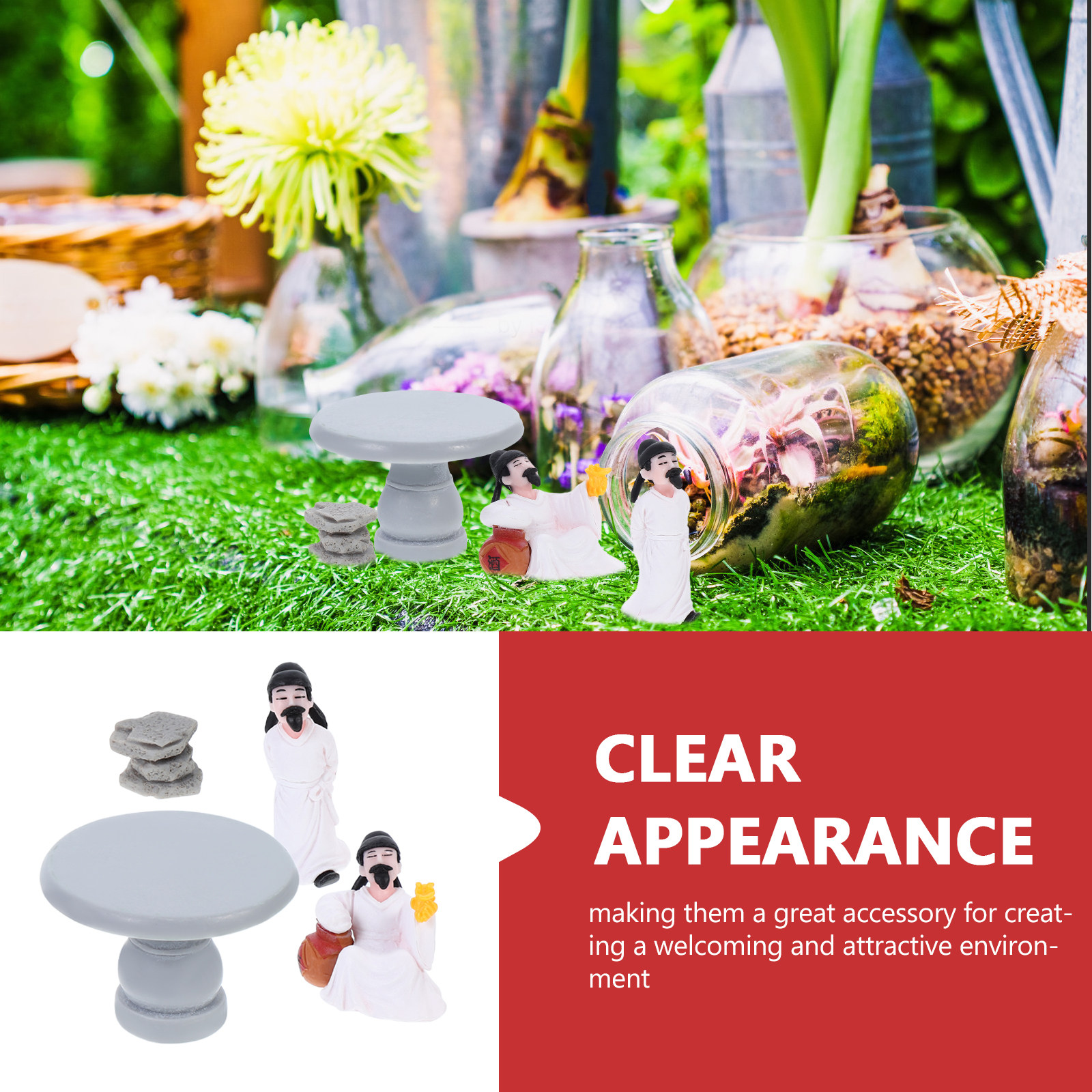4Pcs Table and Chairs Set with - Bonsai Zen Garden Set review and price