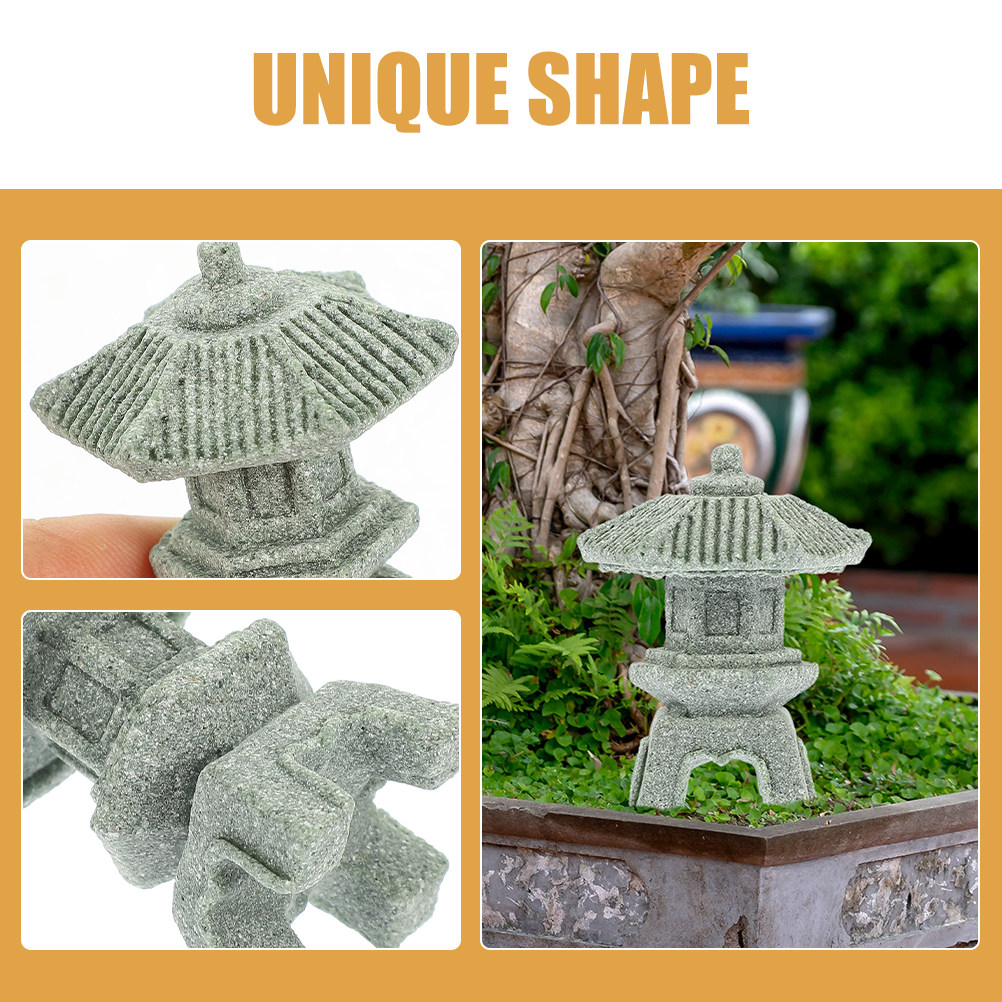 2Pcs Stone Mini Pagoda Lantern - Bonsai Garden Indoor review and price