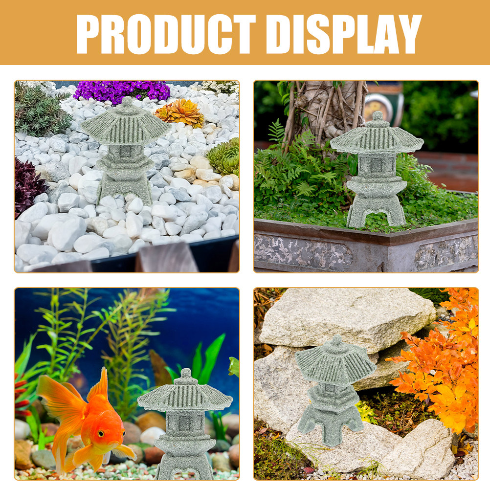 2Pcs Stone Mini Pagoda Lantern - Bonsai Garden Indoor review and price