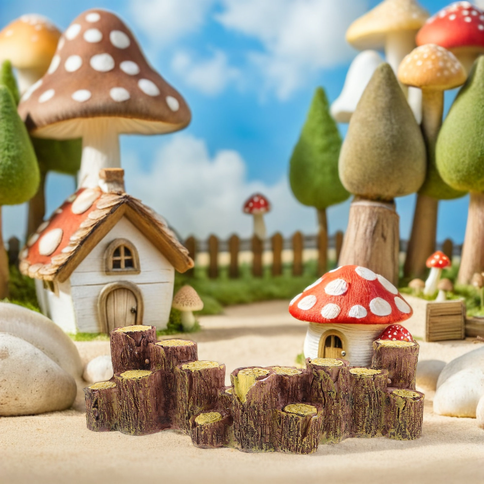 3Pcs Resin Tree Stump Micro La - Bonsai Garden With Sand review and price
