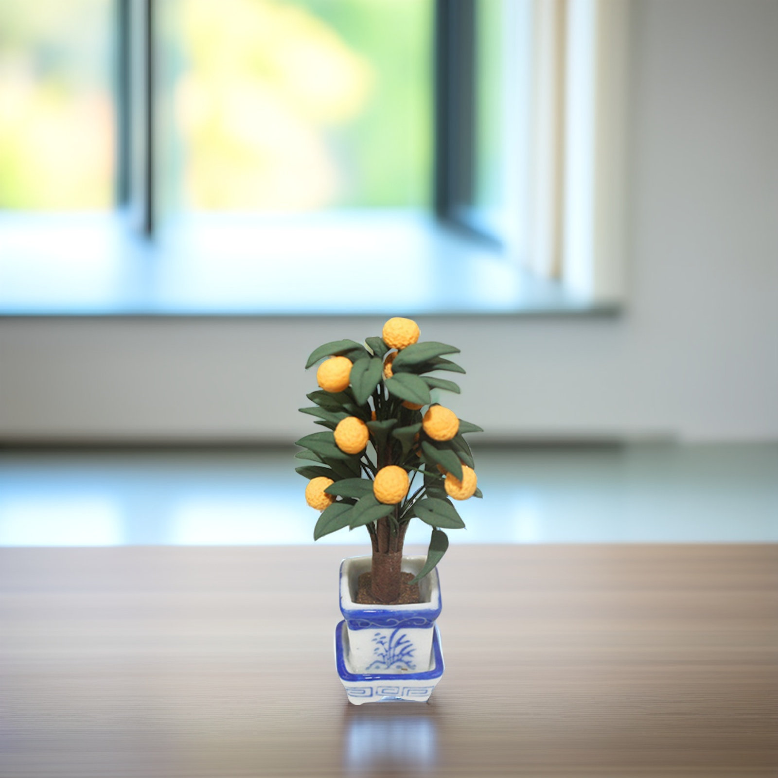 Mini Orange Potted Plant Decor - Bonsai Garden Layout review and price