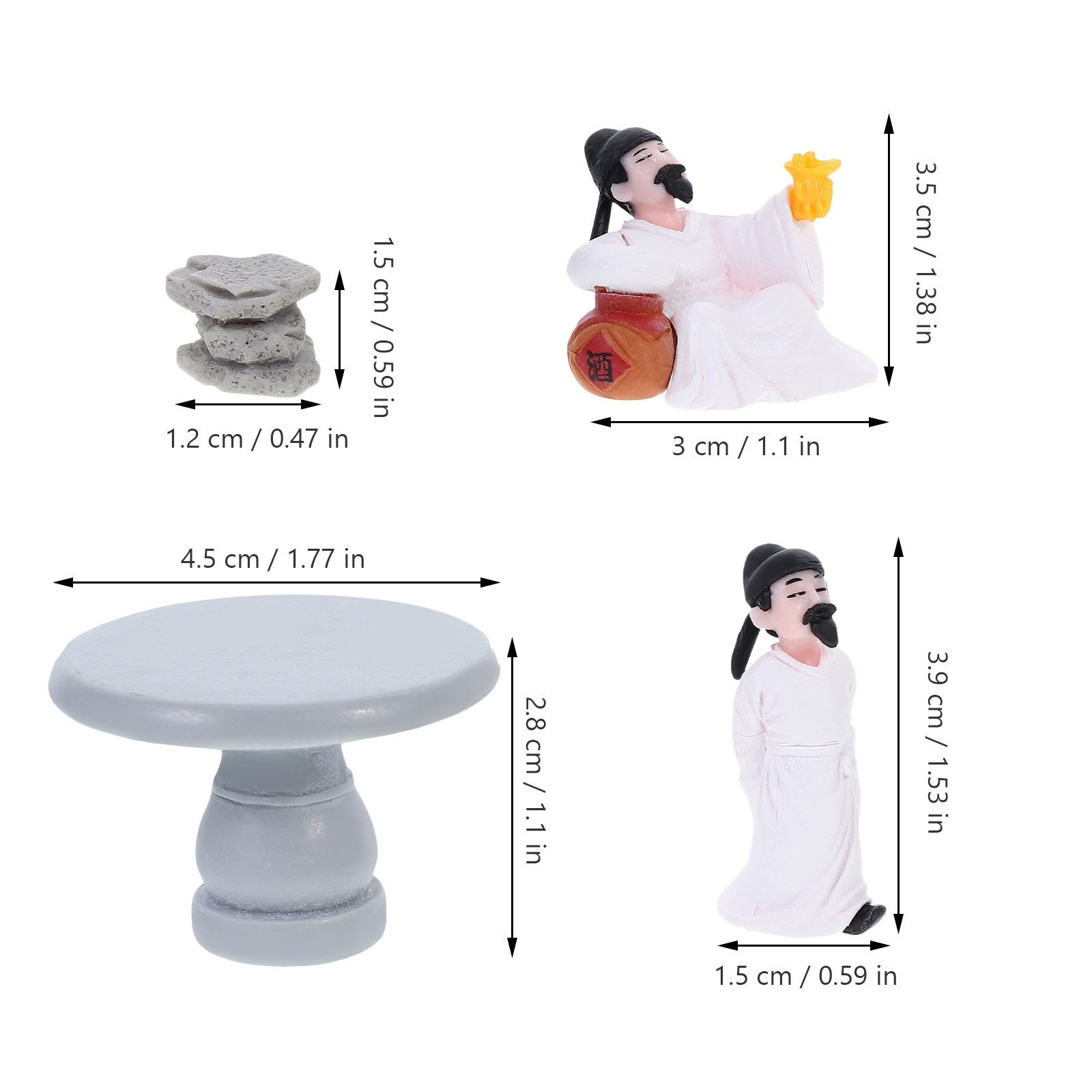 4Pcs Miniature Table Chair Set - Bonsai Zen Garden Set review and price