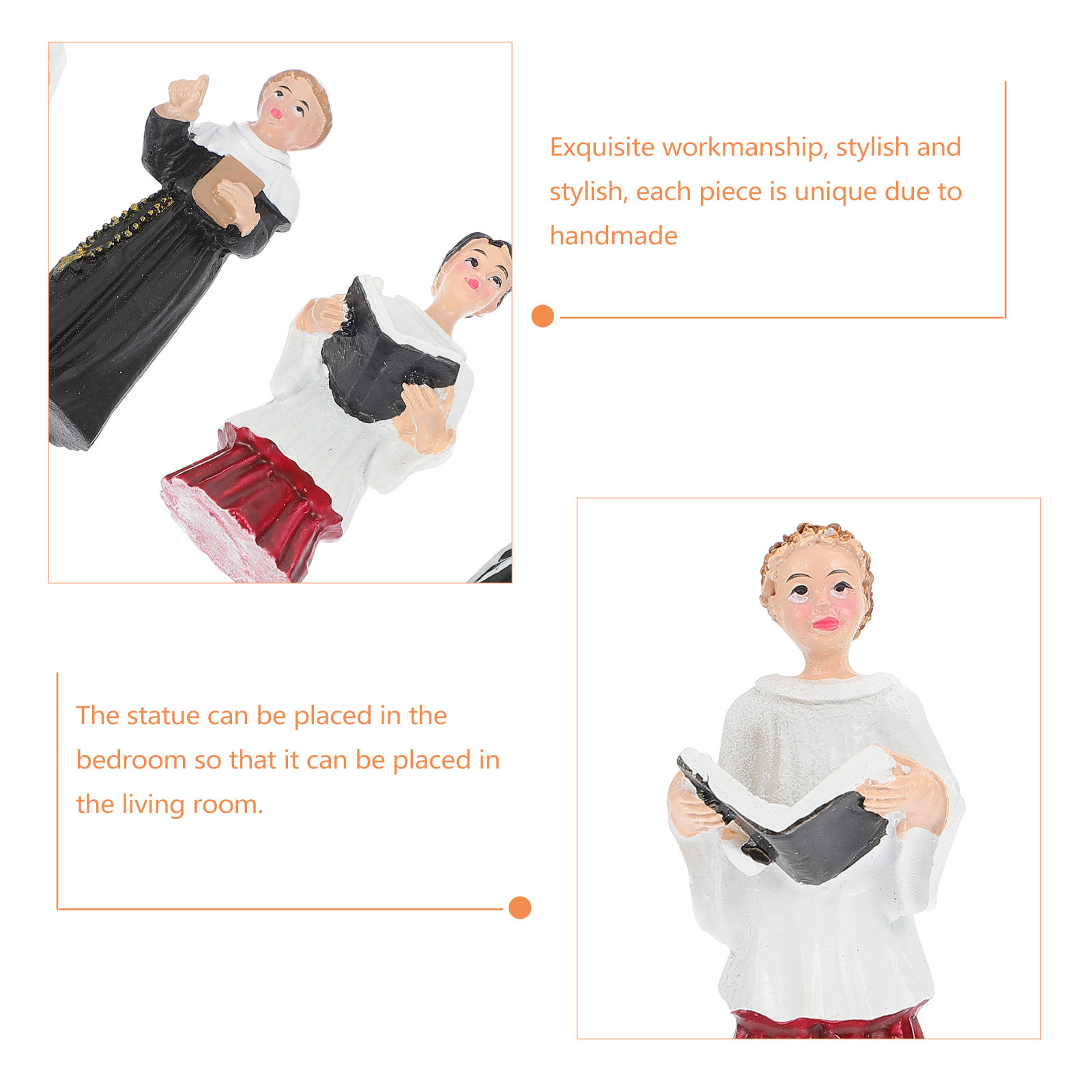 4Pcs Resin Nun Statue Western  - Bonsai Garden With Sand review and price