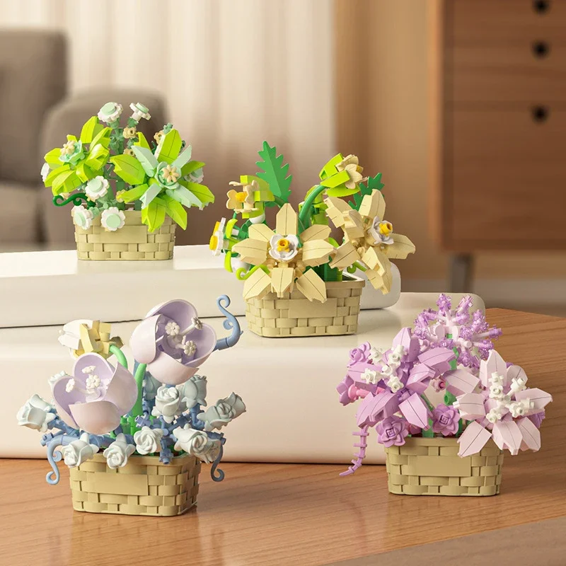 DIY MOC Potted RedRose Sunflow - Bonsai Garden Lego Set review and price