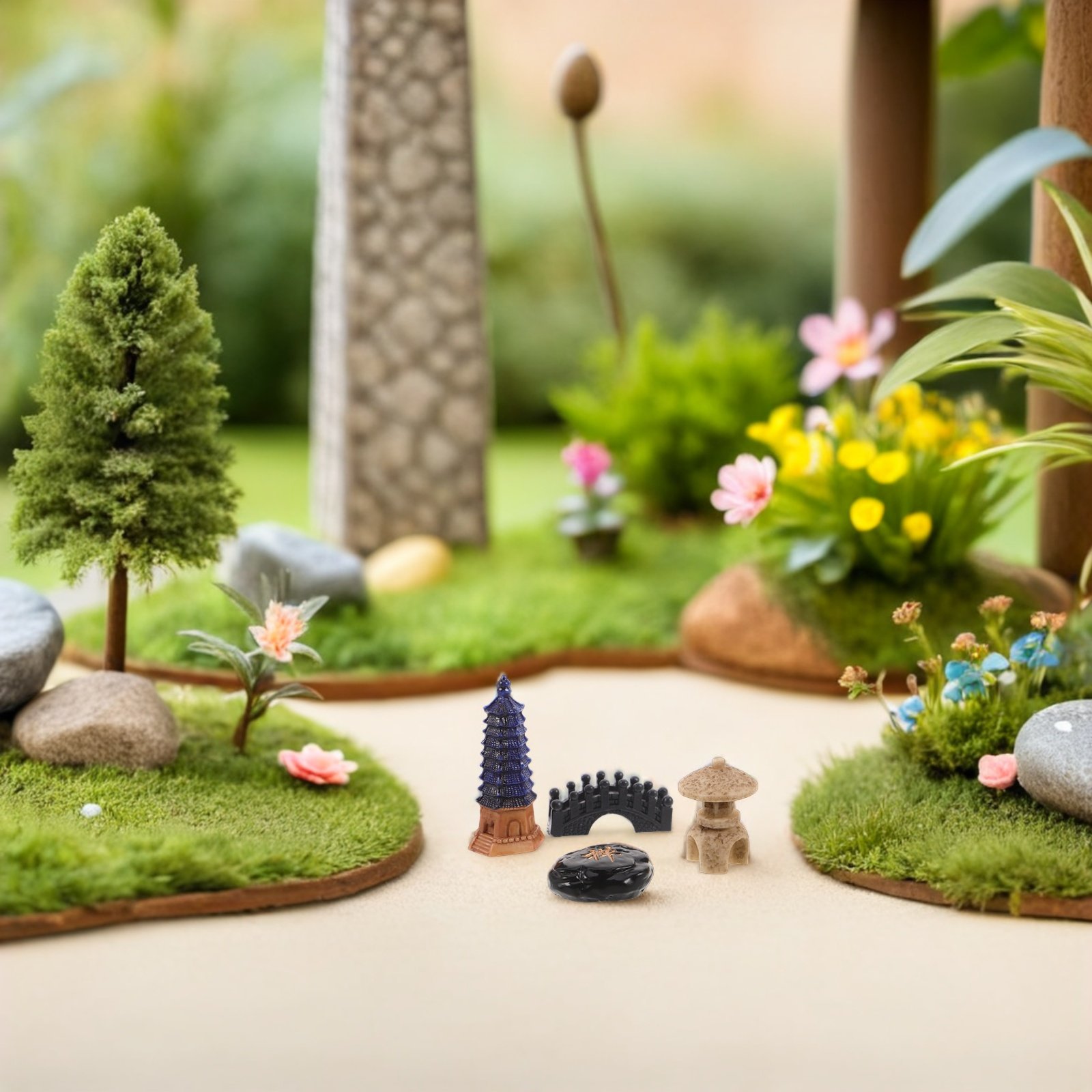 4Pcs Japanese Miniature Garden - Bonsai Zen Garden Set review and price